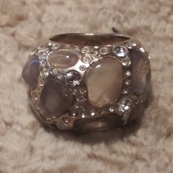 CHANEL Cocktail Resin & Strass Ring- used - Picture 1 of 14